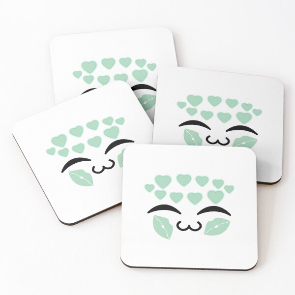 Item preview, Cute kawaii in love green kiss marks face designed and sold by BlushyPrint.