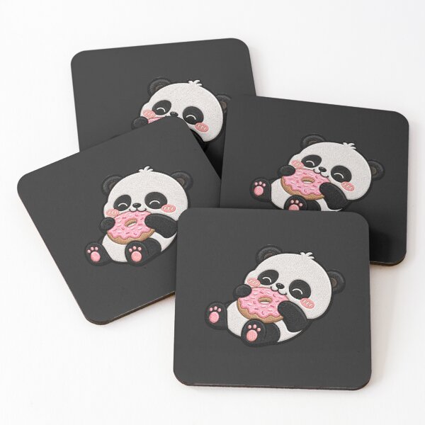 Item preview, Kawaii Panda Donut Embroidery Patch Cute Chibi designed and sold by ColorSplash123.