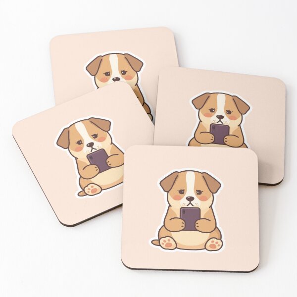 Item preview, Cute dog stuck on phone designed and sold by Art-Design-EM.
