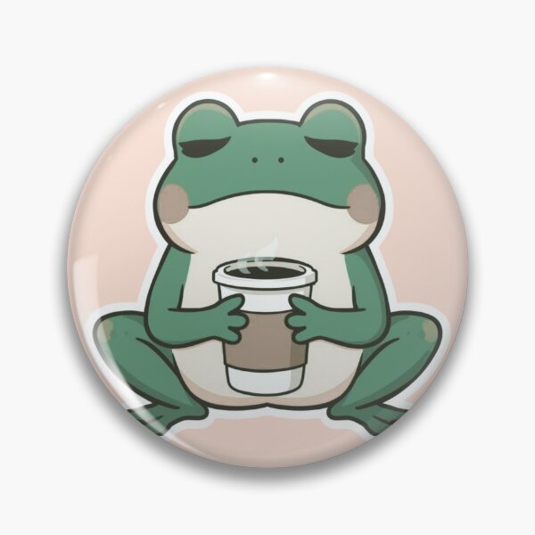 Item preview, Cute sad frog holding coffee designed and sold by Art-Design-EM.