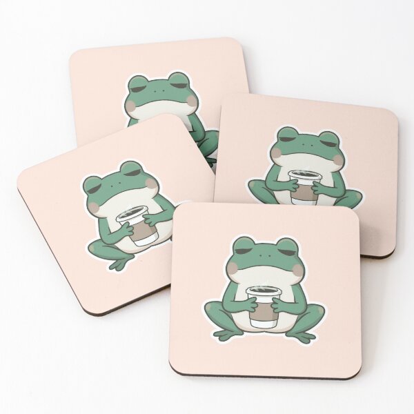 Item preview, Cute sad frog holding coffee designed and sold by Art-Design-EM.