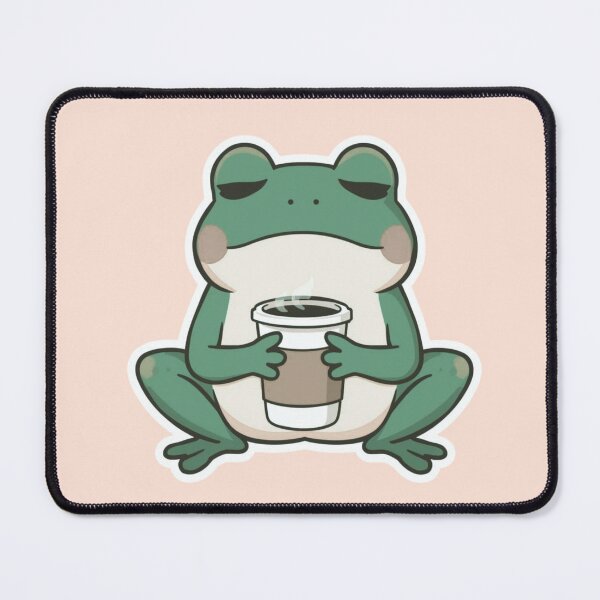 Item preview, Cute sad frog holding coffee designed and sold by Art-Design-EM.