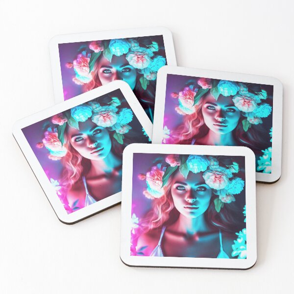 Item preview, Neon Bloom Portrait Art designed and sold by Funkystreet.