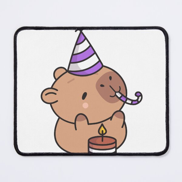 Item preview, Cute Birthday Capybara with Party Hat and Cake Kawaii designed and sold by debbiebento.