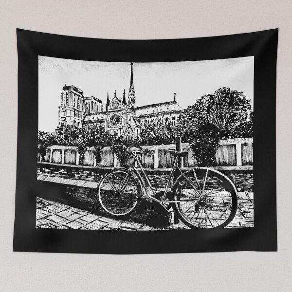 Item preview, Black and White Notre Dame, Paris designed and sold by MooreArtStudio.
