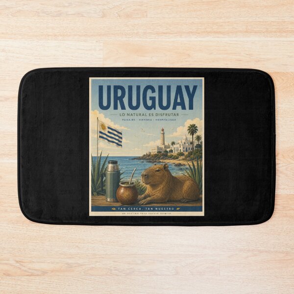 Item preview, Uruguay Capybara Mate Vintage Travel Poster  designed and sold by Tienda-Vane.