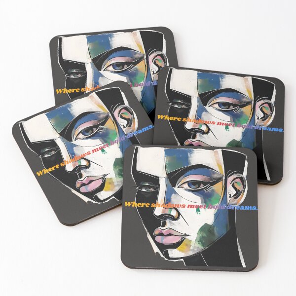 Item preview, Where Shadows Meet Bold Dreams Abstract Portrait | Modern Expressionist Face Art designed and sold by GiftLore Studio.