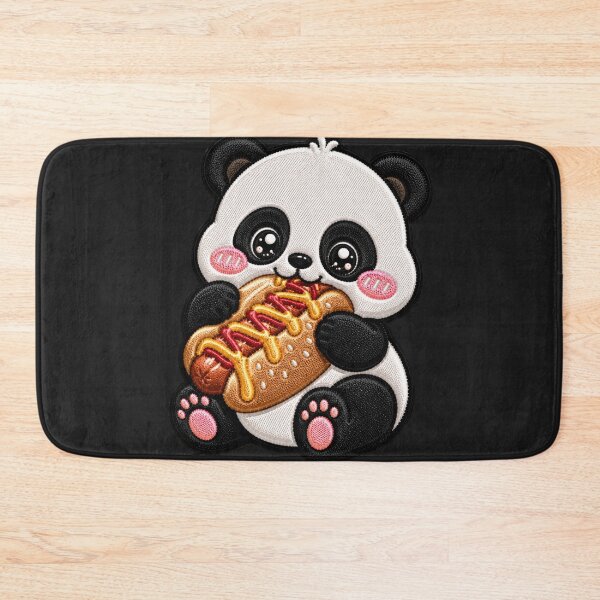 Item preview, Kawaii Panda Hotdog Embroidery Patch Cute Chibi designed and sold by ColorSplash123.