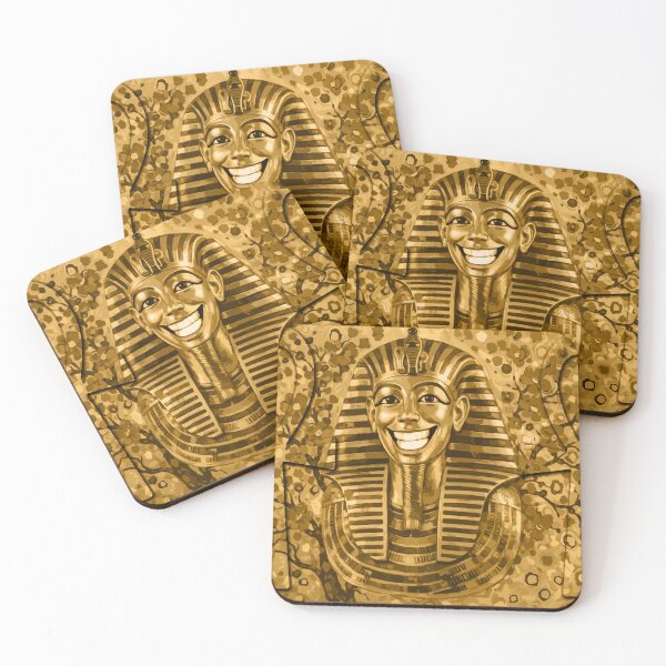Item preview, Smiling Tutankhamun Golden Mask Design | Ancient Egypt Royal Art Design designed and sold by GulfSignature.
