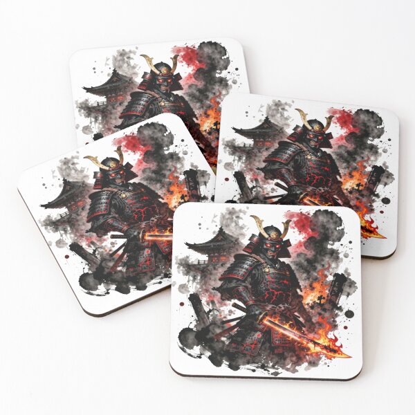 Item preview, Shadow of the Shogun - Ghostly Samurai Warrior & Burning Temple designed and sold by OnikaD art.