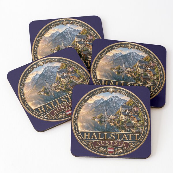 Item preview, Hallstatt, Austria – Alpine lake, village architecture & mountain silhouette designed and sold by Girih.