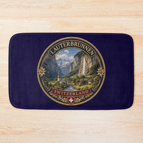 Item preview, Lauterbrunnen, Switzerland – Valley of Waterfalls, Alpine Church & Rock Faces designed and sold by Girih.