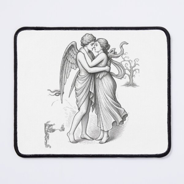 Item preview, Divine Love: Etched Angel & Human Portrait designed and sold by Miheerala.