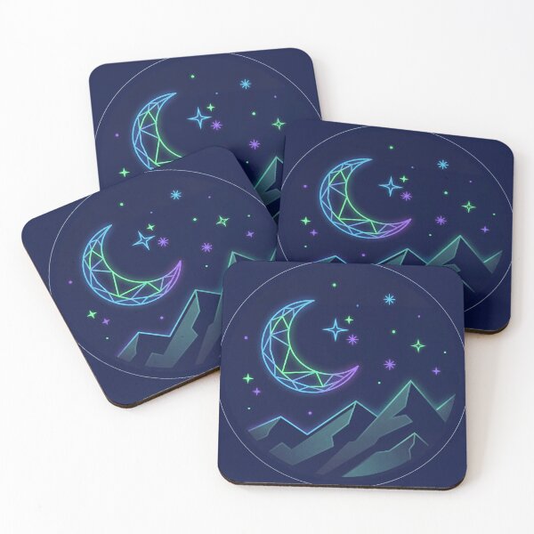 Item preview,  Moon and Stars Over Stylized Mountains designed and sold by DreamCapsules.