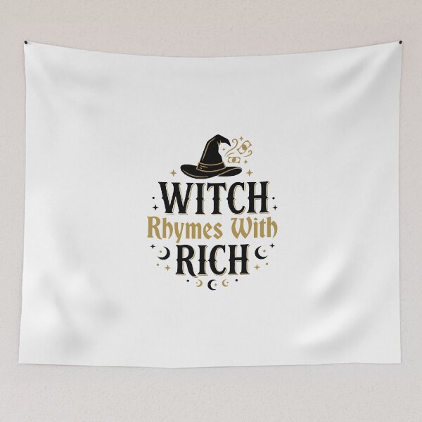 Item preview, Witch Rhymes With Rich – Funny Witchy Woman Pun Humor Gift designed and sold by Velustro Shop.