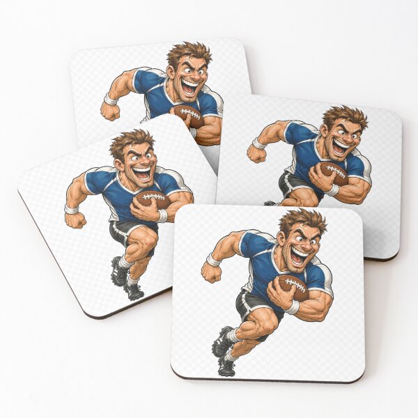 Item preview, Crazy Football Player Cartoon designed and sold by AlexLineArt.