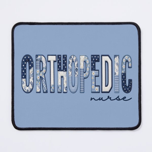Item preview,  Orthopedics, faux patchwork blue floral Orthopedic Nurse, Ortho Nurse Vintage style. designed and sold by Lam Assia.