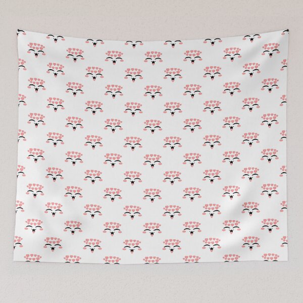 Item preview, Cute kawaii uwu in love face pattern designed and sold by BlushyPrint.