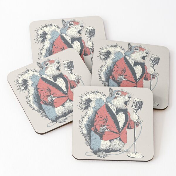 Item preview, Red Tuxedo Squirrel - Vintage Lounge Art designed and sold by Cosmic Cactus.