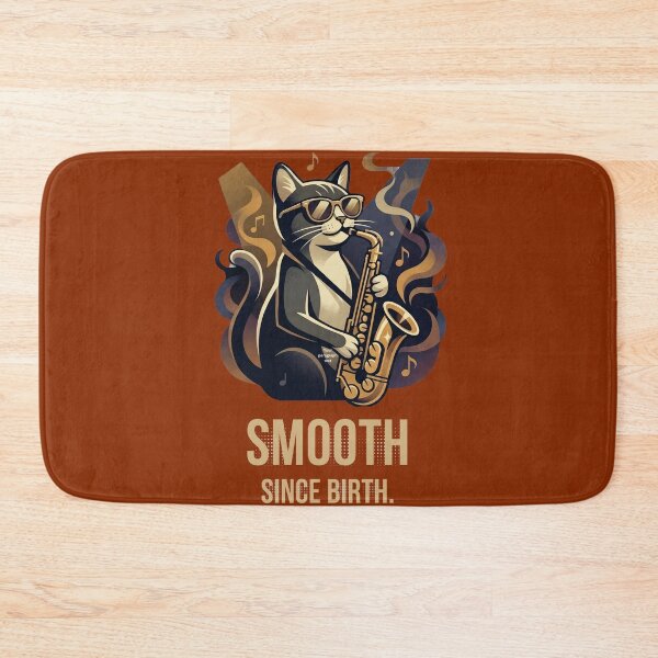 Item preview, Smooth Since Birth Cat – Cool Jazz Saxophone Retro Cat T-Shirt designed and sold by HOUSE OF TIST.