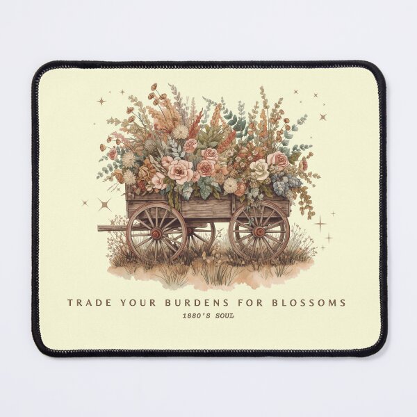 Item preview, Trade Your Burdens for Blossoms: Vintage Floral Wagon designed and sold by KaBaRen.