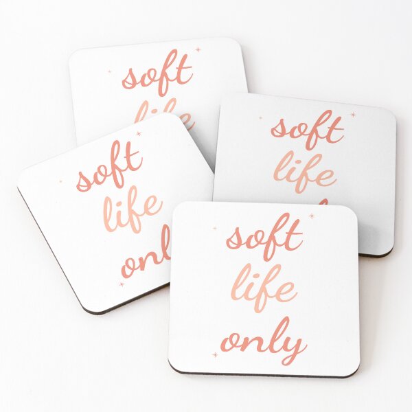 Item preview, Soft Life Only Aesthetic Sticker | Self Care Wellness Quote designed and sold by CaptainDude.