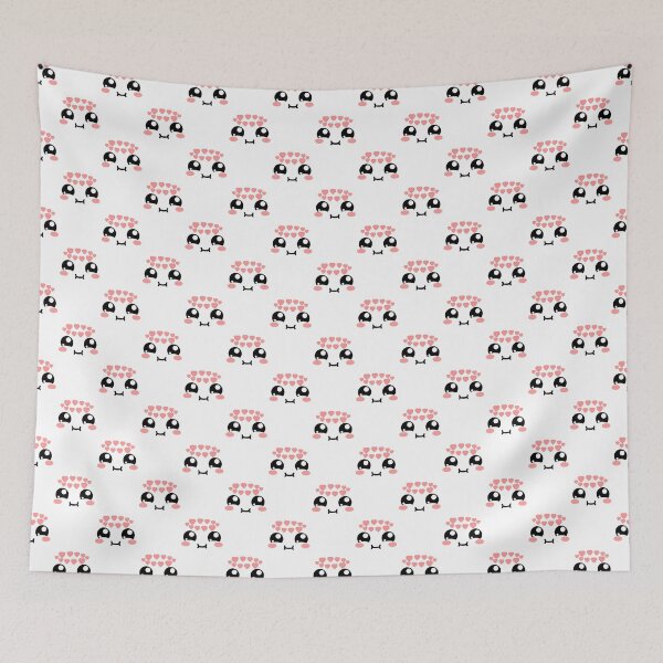 Item preview, Cute kawaii in love chubby face pattern designed and sold by BlushyPrint.