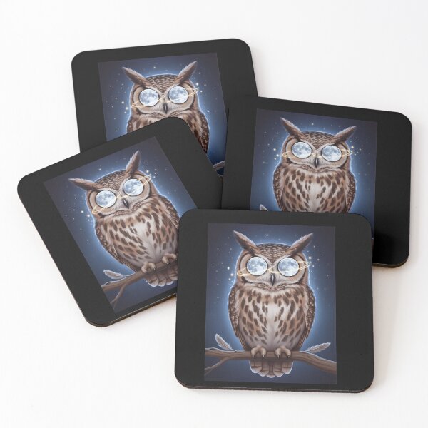 Item preview, Moon Eyed Owl Cosmic Night Portrait designed and sold by AbanoubStore.