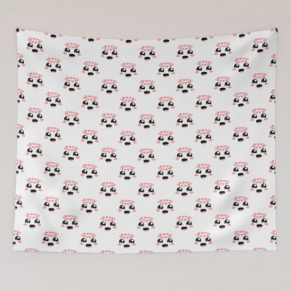 Item preview, Cute kawaii in love smiling face pattern designed and sold by BlushyPrint.