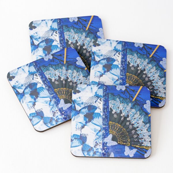 Item preview, Butterflies and Fan in Blue Hues designed and sold by CyndiEpps.