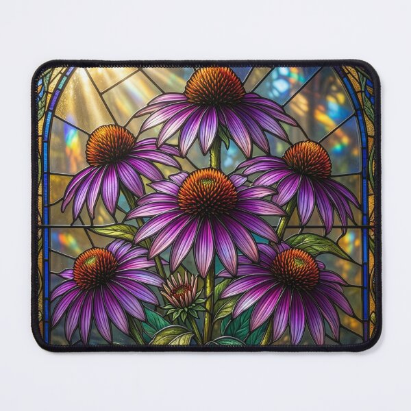Item preview, Stained Glass Style Coneflowers designed and sold by Tridentulus.