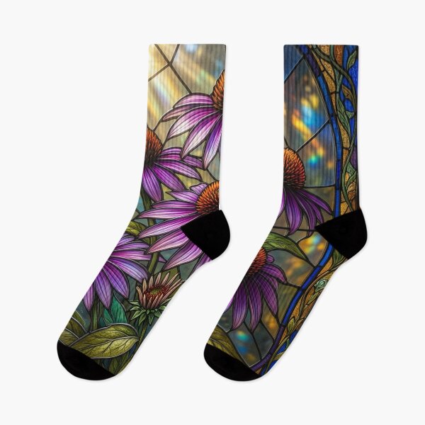 Item preview, Stained Glass Style Coneflowers designed and sold by Tridentulus.