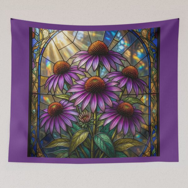 Item preview, Stained Glass Style Coneflowers designed and sold by Tridentulus.