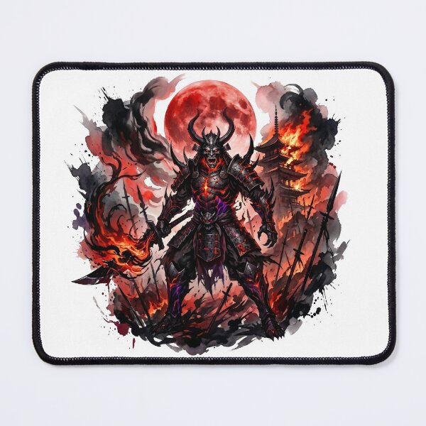 Item preview, Demonic Shogun Warlord - Blood Moon & Burning Pagoda Battle designed and sold by OnikaD art.