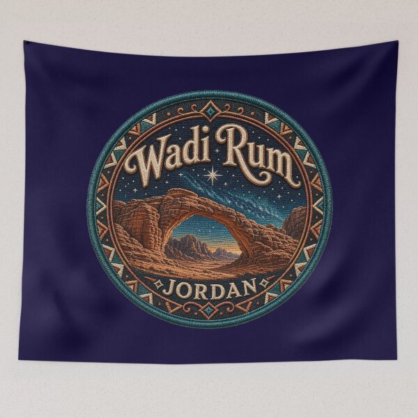 Item preview, Wadi Rum, Jordan – Rock arches, desert landscape & starry sky designed and sold by Girih.