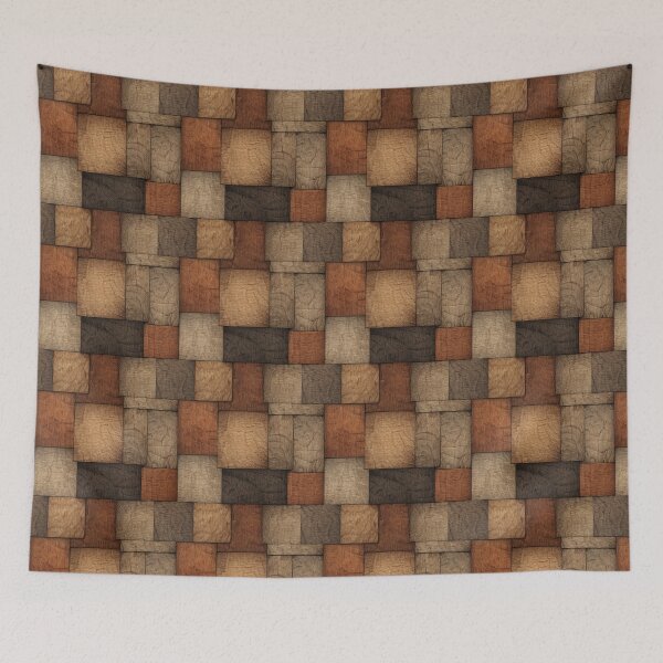 Item preview, Rustic Earthy Block Pattern Textured Mosaic Design designed and sold by NicolasGlowArt.