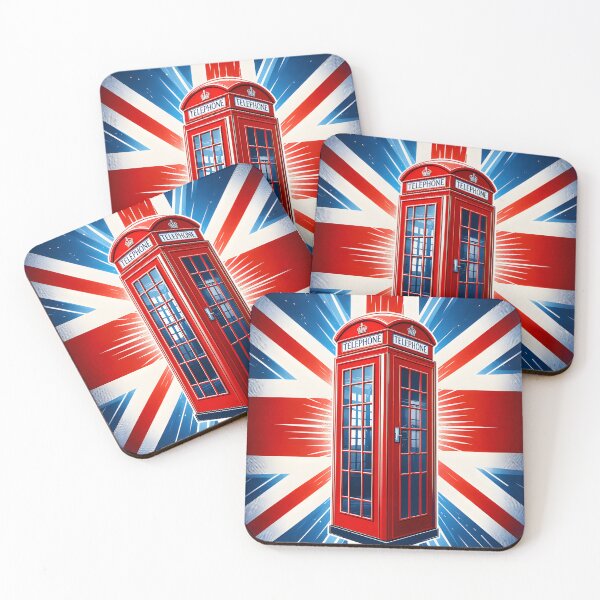 Item preview, Vintage Red London Telephone Box with Union Jack Flag designed and sold by Sybille-Yates.