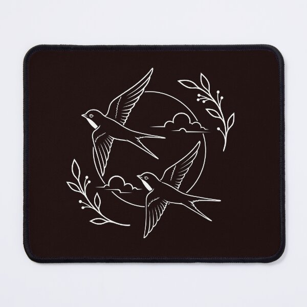Item preview, Flying Swallows Moon Line Art designed and sold by ArtPer-design.