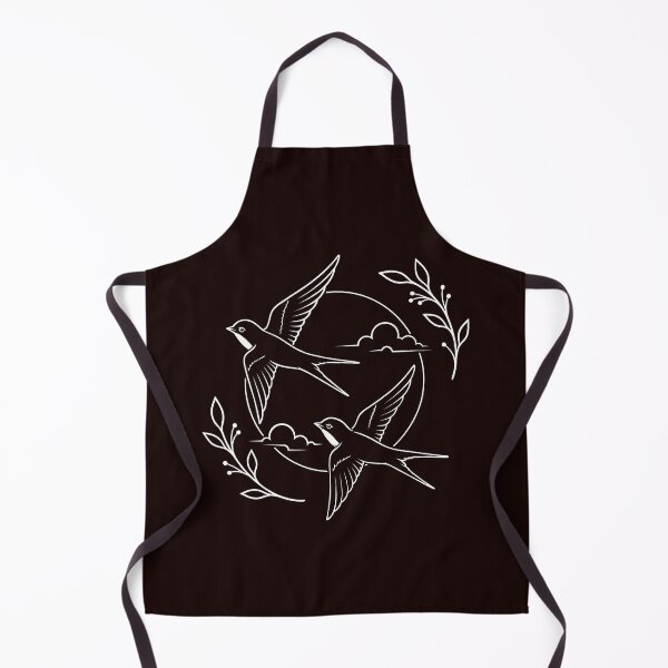 Item preview, Flying Swallows Moon Line Art designed and sold by ArtPer-design.