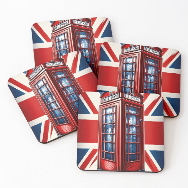 Item preview, Vintage Red London Telephone Box with Union Jack Flag designed and sold by Sybille-Yates.