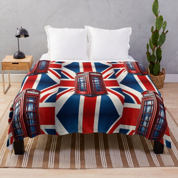 Item preview, Vintage Red London Telephone Box with Union Jack Flag designed and sold by Sybille-Yates.