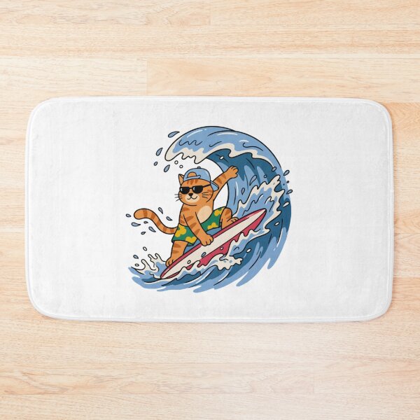 Item preview, Sunset Surf Cat Riding Endless Summer Waves designed and sold by CompassionVibes.