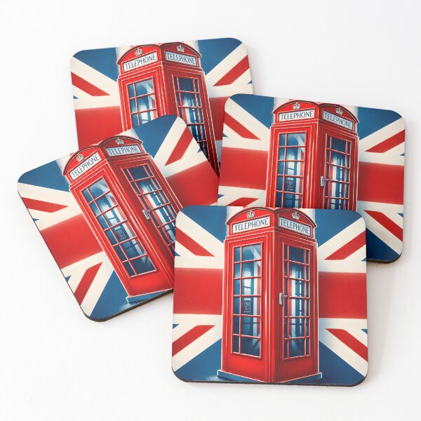Item preview, Vintage Red London Telephone Box with Union Jack Flag designed and sold by Sybille-Yates.