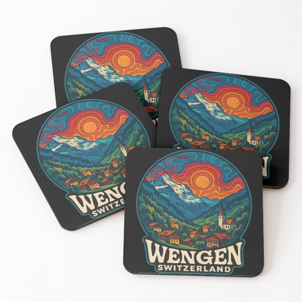 Item preview, Wengen Switzerland Trippy Travel designed and sold by TomFrontierArt.