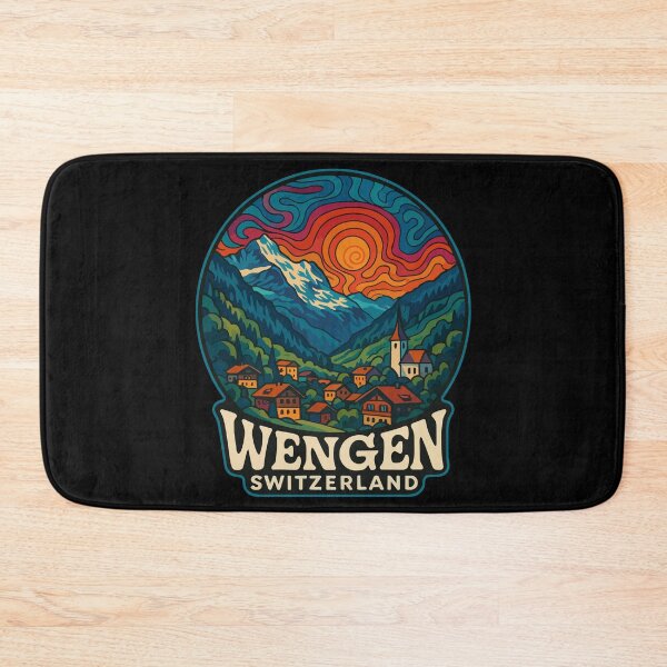 Item preview, Wengen Switzerland Trippy Travel designed and sold by TomFrontierArt.
