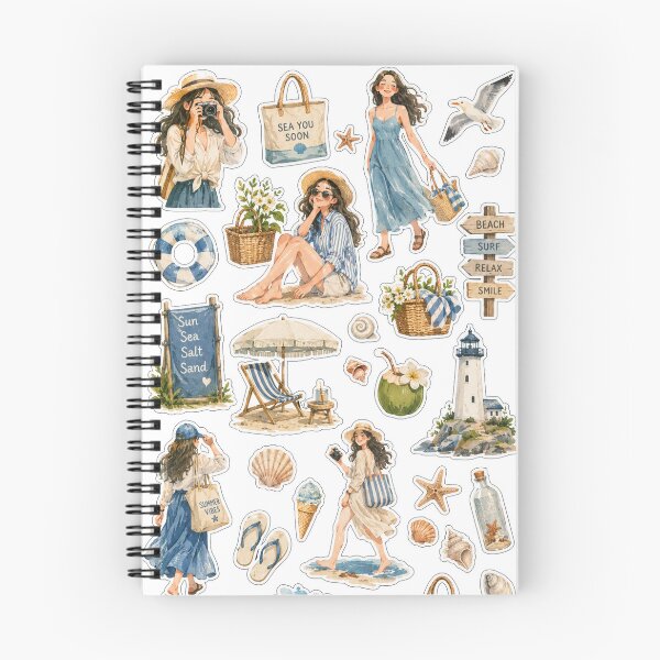 Item preview, Sea Breeze Wanderlust Sticker Collection – Coastal Walks & Sunny Beach Escape Aesthetic Sticker Sheet designed and sold by BlareBlare.