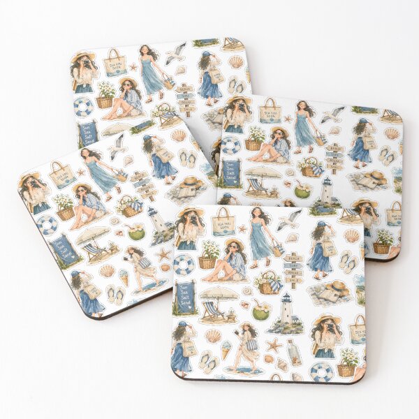 Item preview, Sea Breeze Wanderlust Sticker Collection – Coastal Walks & Sunny Beach Escape Aesthetic Sticker Sheet designed and sold by BlareBlare.