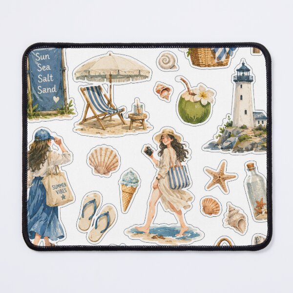 Item preview, Sea Breeze Wanderlust Sticker Collection – Coastal Walks & Sunny Beach Escape Aesthetic Sticker Sheet designed and sold by BlareBlare.