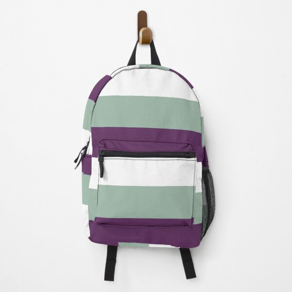 Item preview, 3 Large AUBERGINE (PURPLE), MUTED GREEN and WHITE Horizontal STRIPES designed and sold by RachelMacht.