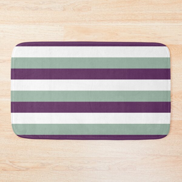 Item preview, 3 Large AUBERGINE (PURPLE), MUTED GREEN and WHITE Horizontal STRIPES designed and sold by RachelMacht.